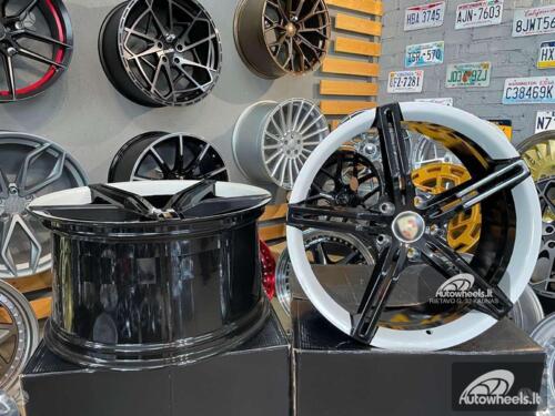 Ratlankis Forged Porsche Taycan style 21X11.5J 5X130 ET66 71.6 Gloss Black with White lip