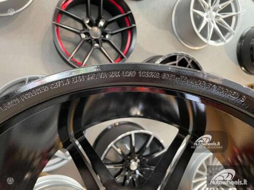Ratlankis Forged Porsche Taycan style 21X11.5J 5X130 ET66 71.6 Gloss Black with White lip