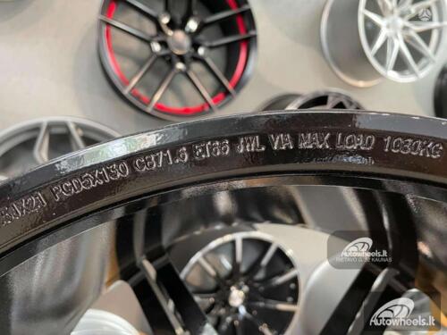 Ratlankis Forged Porsche Taycan style 21X11.5J 5X130 ET66 71.6 Gloss Black with White lip