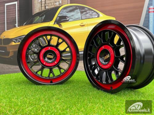 Ratlankis BBS F Line style 15X7 5X100/5X114.3 ET30 73.1 Gloss black with red lip