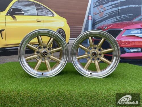 Ratlankis Watanabe Rota RKR style 14X8J 4X100/4x114.3 ET-13 73.1 Gold with machined lip