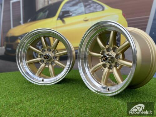 Ratlankis Watanabe Rota RKR style 14X8J 4X100/4x114.3 ET-13 73.1 Gold with machined lip
