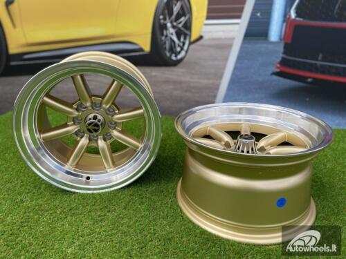 Ratlankis Watanabe Rota RKR style 14X8J 4X100/4x114.3 ET-13 73.1 Gold with machined lip