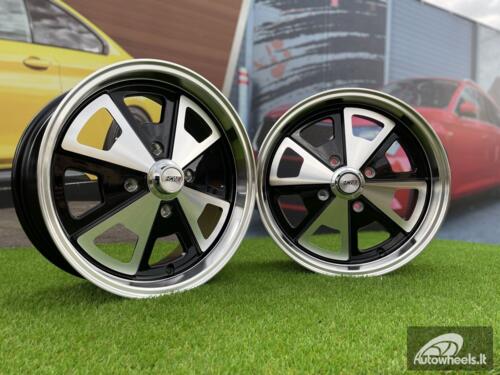 Ratlankis Sparko VW Beetle Mk2 Classic Fusch style 17X7J 4X130 ET40 88.7 Black with machined face