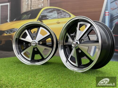 Ratlankis Sparko VW Beetle Mk2 Classic Fusch style 17X7J 4X130 ET40 88.7 Black with machined face