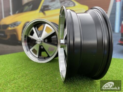 Ratlankis Sparko VW Beetle Mk2 Classic Fusch style 17X7J 4X130 ET40 88.7 Black with machined face