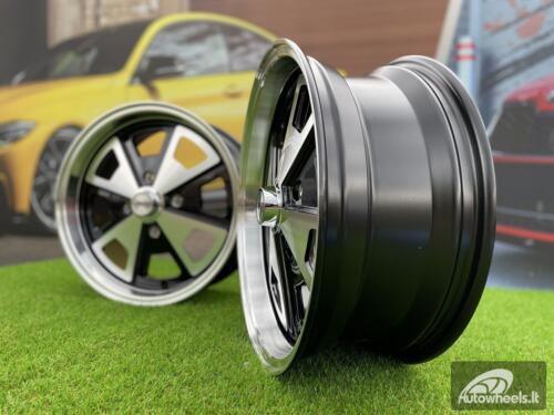 Ratlankis Sparko VW Beetle Mk2 Classic Fusch style 17X7J 4X130 ET40 88.7 Black with machined face