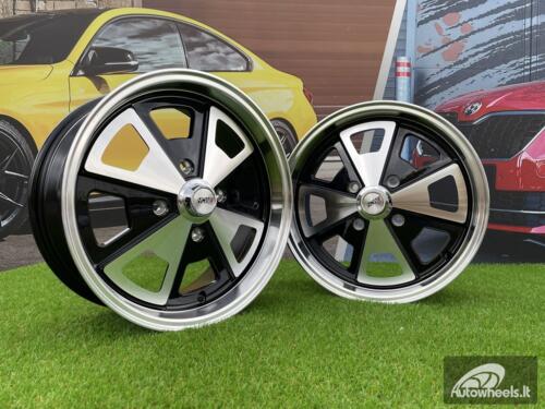 Ratlankis Sparko VW Beetle Mk2 Classic Fusch style 17X7J 4X130 ET40 88.7 Black with machined face