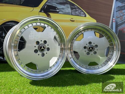 Ratlankis Mercedes AMG Monoblock Performa 25 style 18X8 5X112 ET35 66.6 Silver with mirror lip