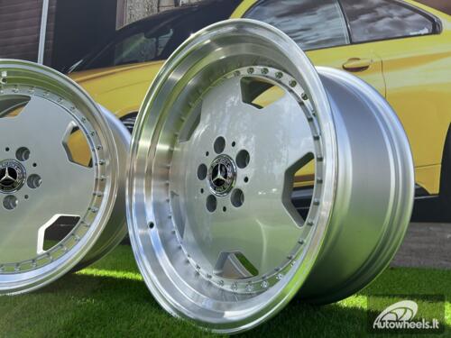 Ratlankis Mercedes AMG Monoblock Performa 25 style 18X8 5X112 ET35 66.6 Silver with mirror lip