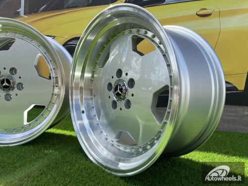 Ratlankis Mercedes AMG Monoblock Performa 25 style 18X8 5X112 ET35 66.6 Silver with mirror lip
