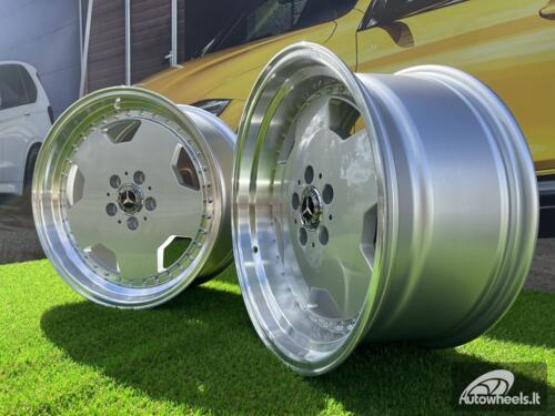 Ratlankis Mercedes AMG Monoblock Performa 25 style 18X8 5X112 ET35 66.6 Silver with mirror lip