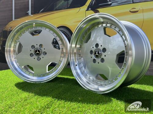Ratlankis Mercedes AMG Monoblock Performa 25 style 18X8 5X112 ET35 66.6 Silver with mirror lip