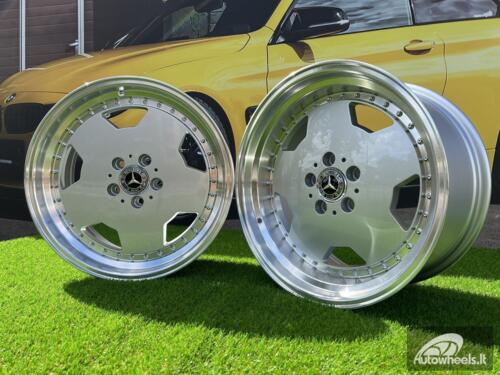 Ratlankis Mercedes AMG Monoblock Performa 25 style 18X8 5X112 ET35 66.6 Silver with mirror lip