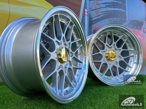 Ratlankis BBS RS II Style 18X10J 5X120 ET15 74.1 Silver with Diamond Cut lip