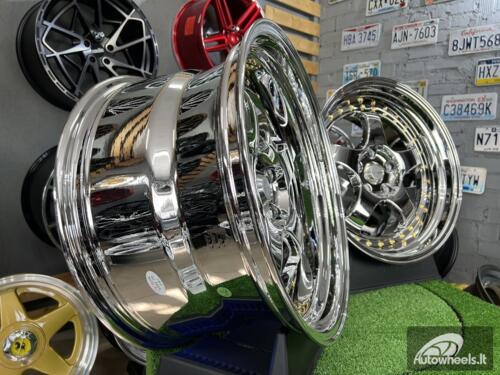 Ratlankis Work Meister S1-3P style 18X10J 5X114.3 ET25 73.1 Vacuum chrome with golden rivets