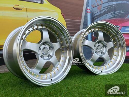 Ratlankis 2+2 Work Meister S1-3P style 18X10J 5X114.3 ET25 73.1 Silver with Diamond Cut lip