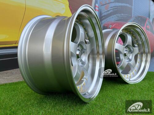 Ratlankis 2+2 Work Meister S1-3P style 18X10J 5X114.3 ET25 73.1 Silver with Diamond Cut lip