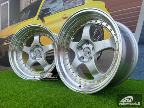 Ratlankis 2+2 Work Meister S1-3P style 18X10J 5X114.3 ET25 73.1 Silver with Diamond Cut lip