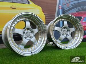 Ratlankis 2+2 Work Meister S1-3P style | R18X10J 5X114.3 ET25 73.1 Silver with Diamond Cut lip