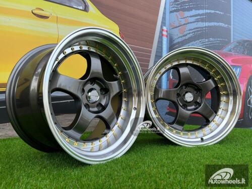 Ratlankis Work Meister S1-3P style 18X10J 5X114.3 ET25 73.1 Gunmetal with Diamond Cut lip