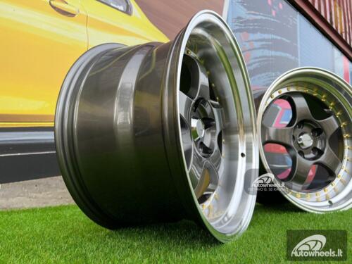 Ratlankis Work Meister S1-3P style 18X10J 5X114.3 ET25 73.1 Gunmetal with Diamond Cut lip