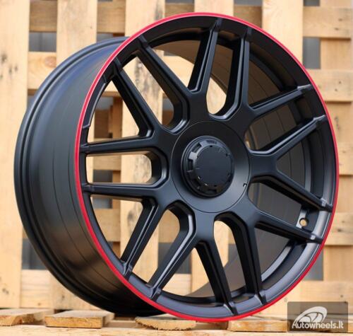 Ratlankis R20x9.5  5X112  ET  42  66.6  B5318  (LA5424)  Black Half Matt+Red Lip (BLHMRL)  For MER  (K3)  (Rear+Front (M2-R/U4B))