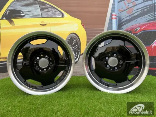 Ratlankis AMG Monoblock Aero Style II R17X8J 5X112 ET35 66.6 Black with Diamond cut lip
