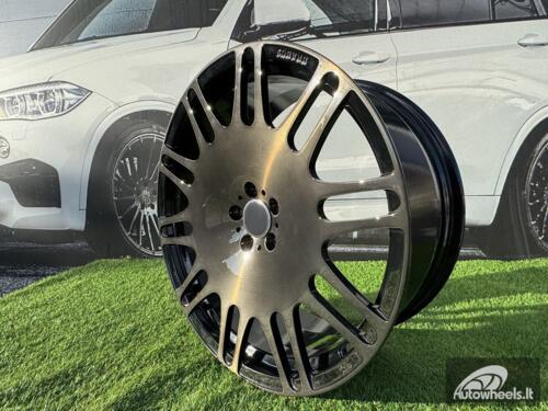 Ratlankis Forged Brabus Mono M Style for Mercedes R22X10J 5X112 ET40 66.55 Black with Tinted Brushed face