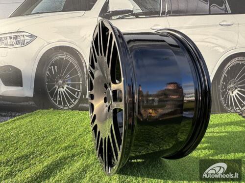 Ratlankis Forged Brabus Mono M Style for Mercedes R22X10J 5X112 ET40 66.55 Black with Tinted Brushed face