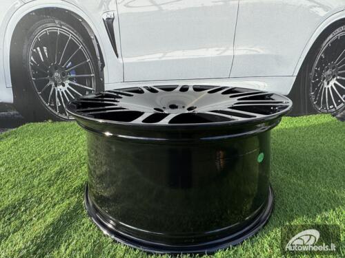 Ratlankis Forged Brabus Mono M Style for Mercedes R22X10J 5X112 ET40 66.55 Black with Tinted Brushed face