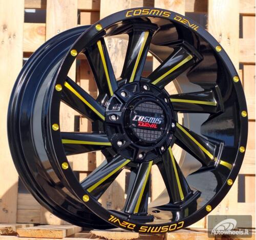 Ratlankis R18x9  12X130/139  ET  0  106.1  B1323  Black Polished Gold Milling (MBYM)  For 4X4  (K3)