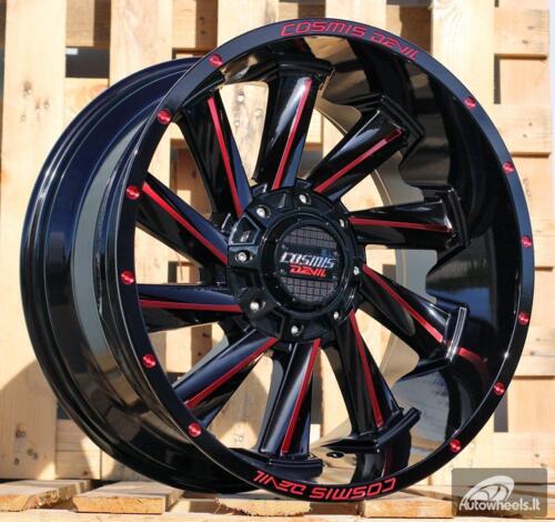 Ratlankis R18x9  12X130/139  ET  0  106.1  B1323  Black Polished Red Milling (MBRM)  4X4  (K3)