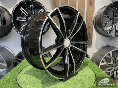 Ratlankis R19x8  5X112  ET  27  66.6  A5588  (BK5495)  Black Polished (MB)  For BMW  (K4)  (Rear+Front)