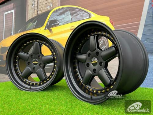 Ratlankis BMW AC Schnitzer Style 18X9.5 5X120 ET20 74.1 Semi Matt Black with Golden Rivets