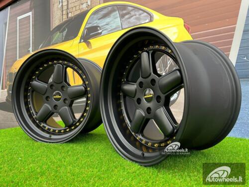 Ratlankis BMW AC Schnitzer Style 18X9.5 5X120 ET20 74.1 Semi Matt Black with Golden Rivets