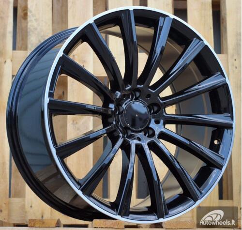 Ratlankis R17x7.5  5X112  ET  45  66.6  B1048  Black+Polished Lip (BLPL)  For MER  (Z2)