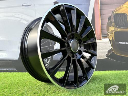 Ratlankis R17x7.5  5X112  ET  45  66.6  B1048  Black+Polished Lip (BLPL)  For MER  (Z2)
