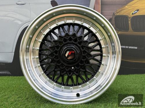 JR Wheels JR9 16x8 ET25 BLANK Gloss Black w/Machined Lip