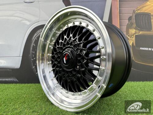 JR Wheels JR9 16x8 ET25 BLANK Gloss Black w/Machined Lip