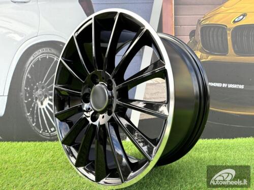 Ratlankis R19x8  5X112  ET  43  66.6  B1048  (IND0236/1241)  Black+Polished Lip (BLPL)  For MER  (K7+P2)  (Rear+Front)