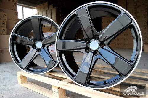 Ratlankis Porsche Macan / Gaban, R21x9 5X112 ET 26 66.5 Black with diamond cut lip