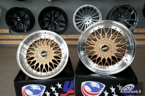 Ratlankis BBS RS style 18x9.5 5x112/5x120 et20 74.1 gold with diamond cut lip