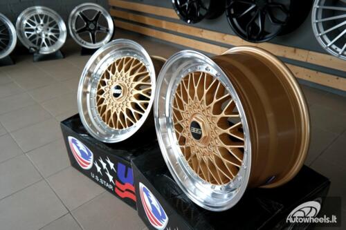 Ratlankis BBS RS style 18x9.5 5x112/5x120 et20 74.1 gold with diamond cut lip