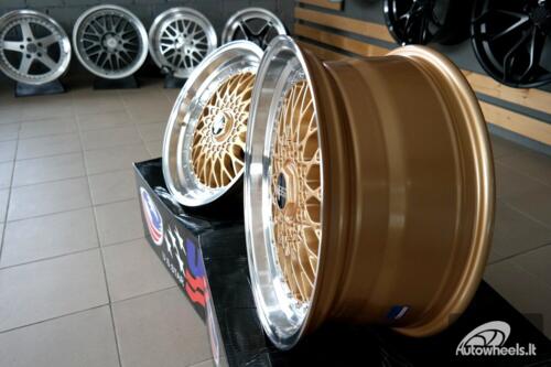 Ratlankis BBS RS style 18x9.5 5x112/5x120 et20 74.1 gold with diamond cut lip