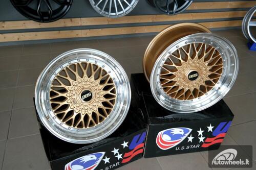 Ratlankis BBS RS style 18x9.5 5x112/5x120 et20 74.1 gold with diamond cut lip