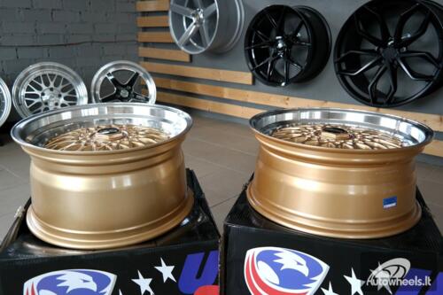 Ratlankis BBS RS style 18x9.5 5x112/5x120 et20 74.1 gold with diamond cut lip