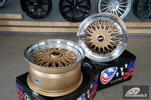 Ratlankis BBS RS style 18x9.5 5x112/5x120 et20 74.1 gold with diamond cut lip