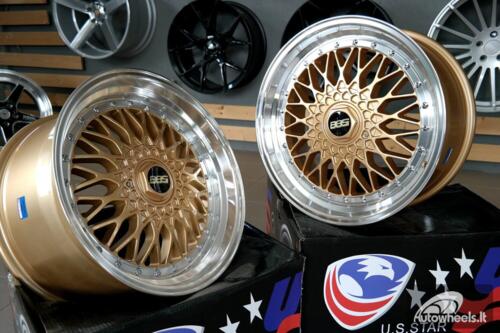 Ratlankis BBS RS style 18x9.5 5x112/5x120 et20 74.1 gold with diamond cut lip