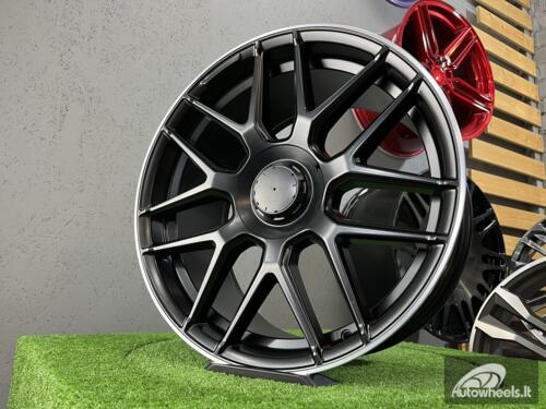 Ratlankis Mercedes Cross Spoke 19x8.5 5x112 ET43 66.6 Black half matt with diamond cut lip